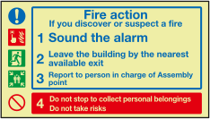 Fire action stay put sign (flats, apartments)